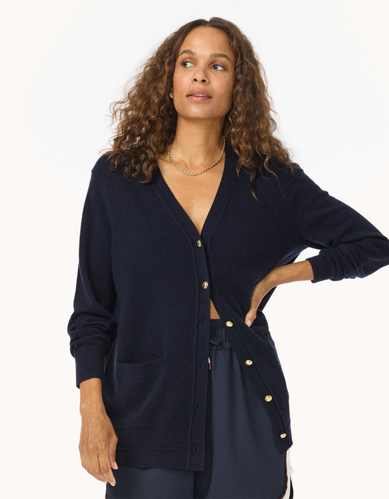 Unsubscribed Everyday-Weight Cashmere Boyfriend Cardigan