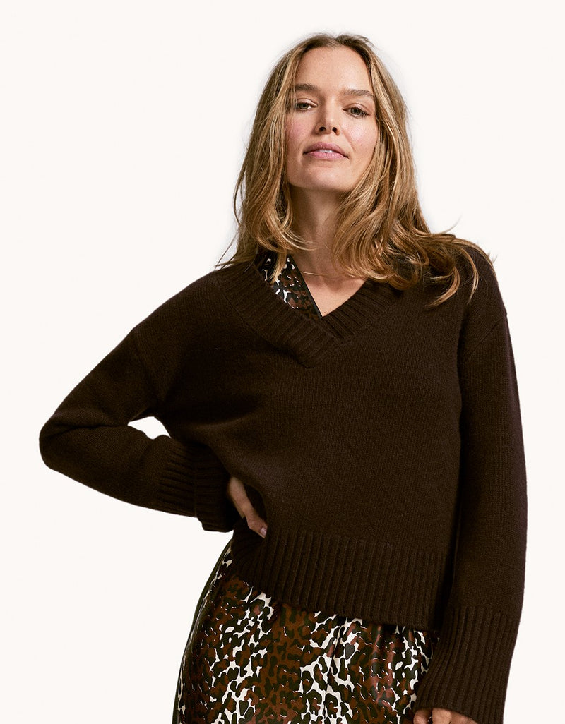 Unsubscribed Winter-Weight Cashmere V-Neck Sweater