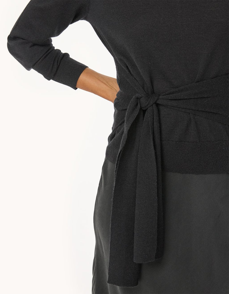 Unsubscribed Whisper-Weight Cashmere Tie Waist Sweater