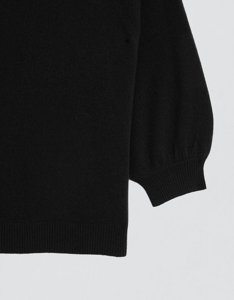 Unsubscribed Everyday-Weight Cashmere Puff Sleeve Sweater
