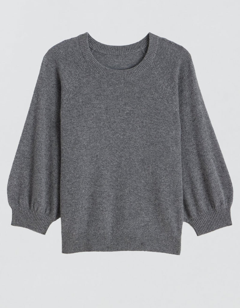 Unsubscribed Everyday-Weight Cashmere Puff Sleeve Sweater