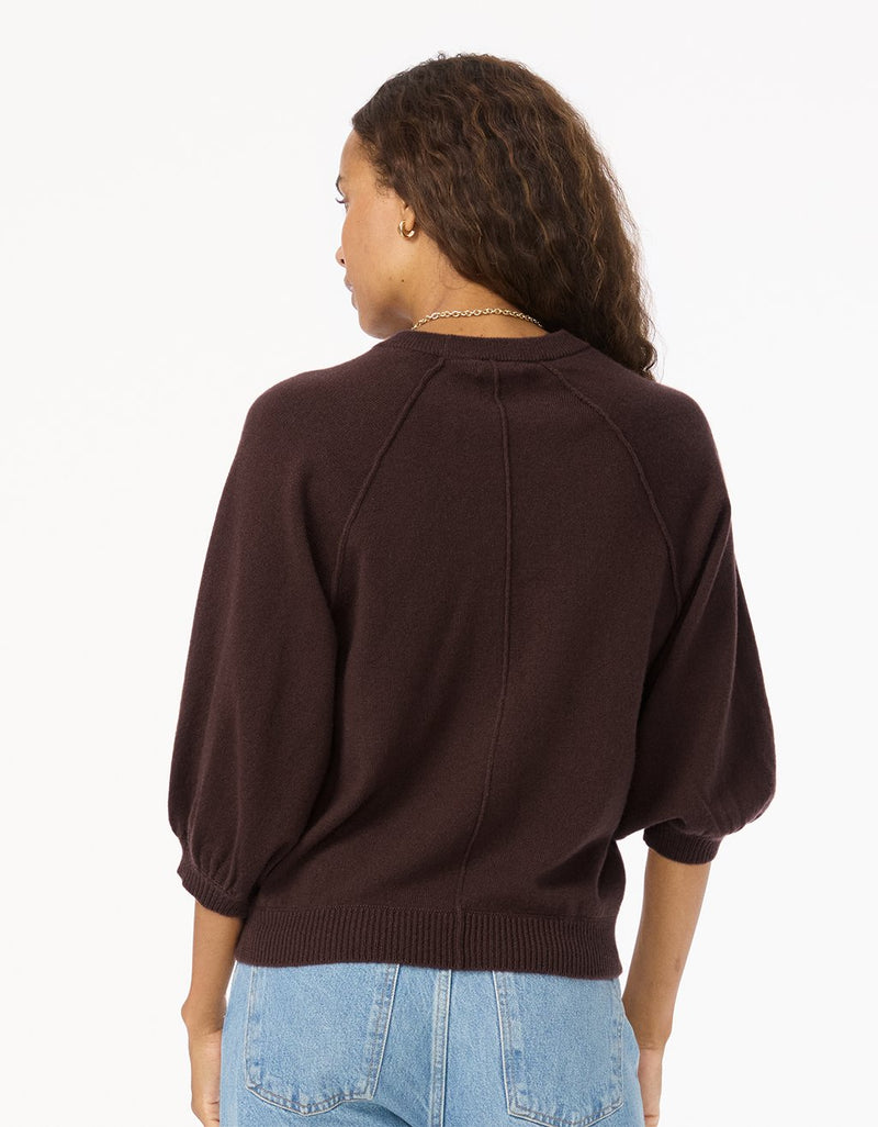 Unsubscribed Everyday-Weight Cashmere Puff Sleeve Sweater