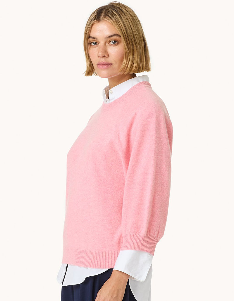 Unsubscribed Everyday-Weight Cashmere Puff Sleeve Sweater