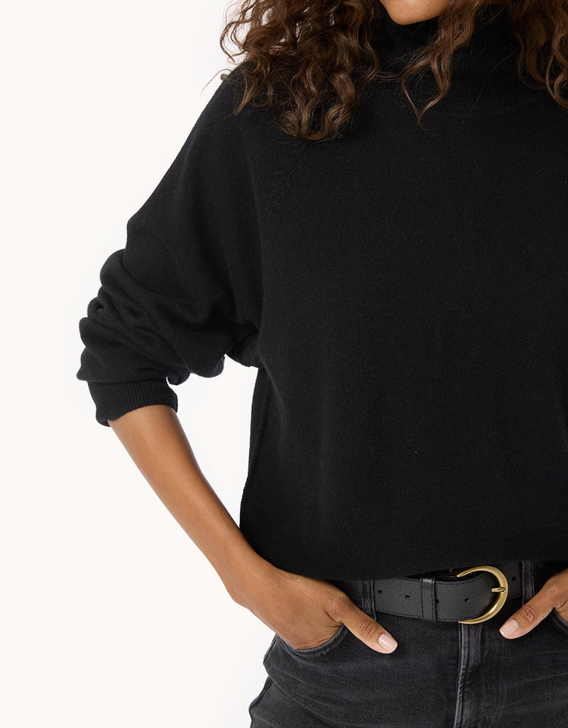 Unsubscribed Everyday-Weight Cashmere Raglan Turtleneck