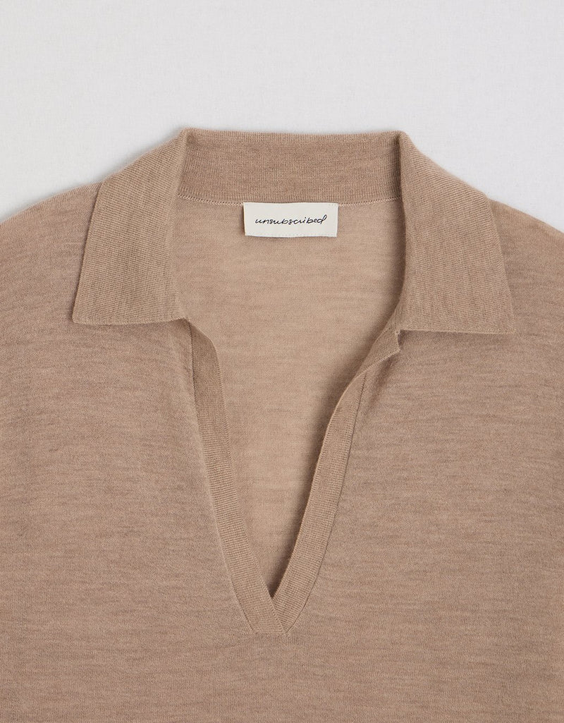 Unsubscribed Whisper-Weight Cashmere Polo Sweater