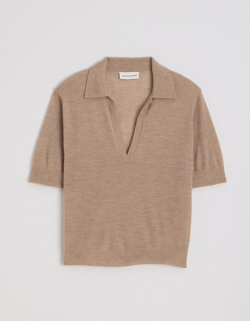 Unsubscribed Whisper-Weight Cashmere Polo Sweater