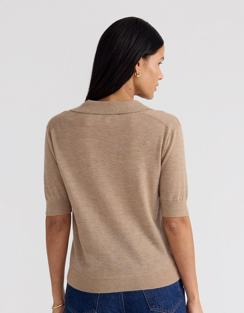 Unsubscribed Whisper-Weight Cashmere Polo Sweater
