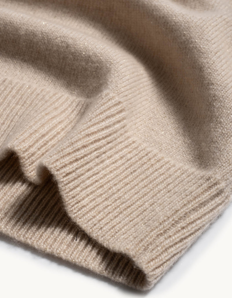 Unsubscribed Cocoon-Weight Shimmer Cashmere Raglan Sweater