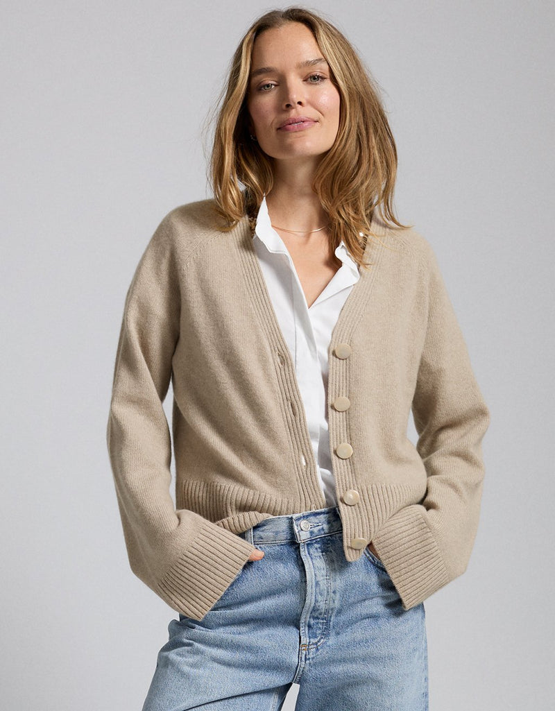 Unsubscribed Cocoon-Weight Cashmere V-Neck Cardigan