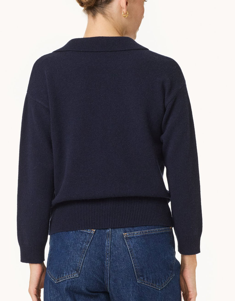 Unsubscribed Cocoon-Weight Cashmere Jewel Polo Sweater