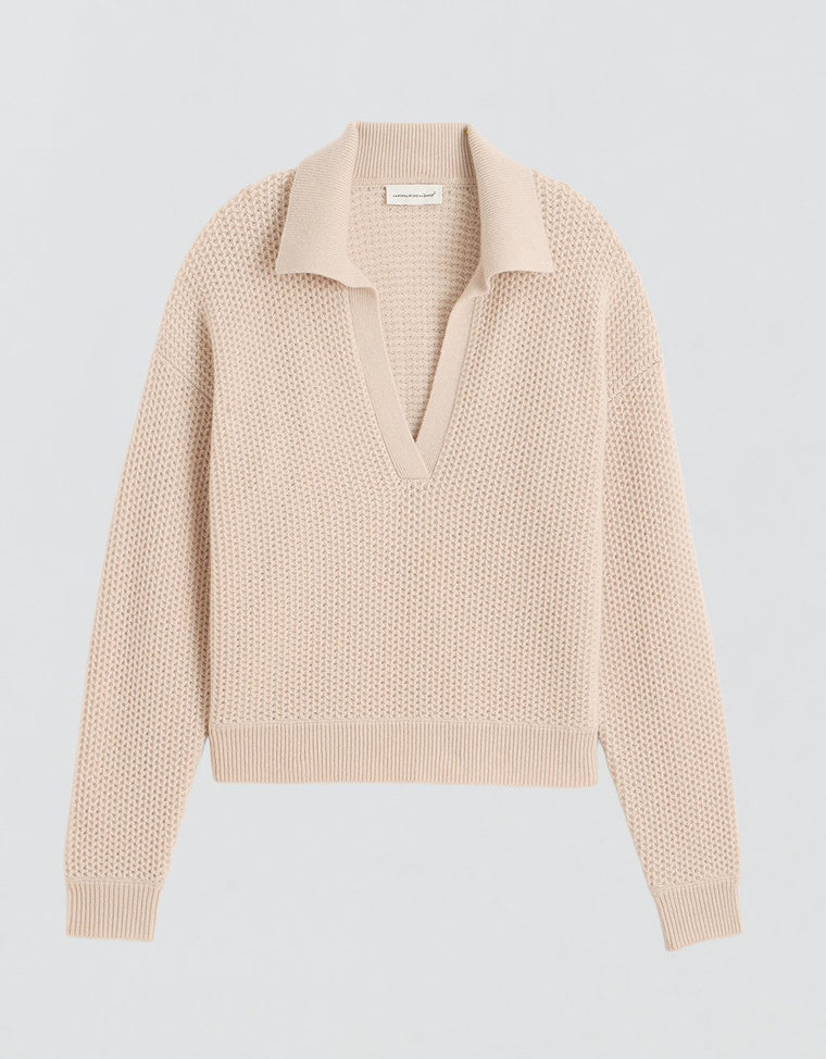 Unsubscribed Cocoon-Weight Cashmere Polo Sweater