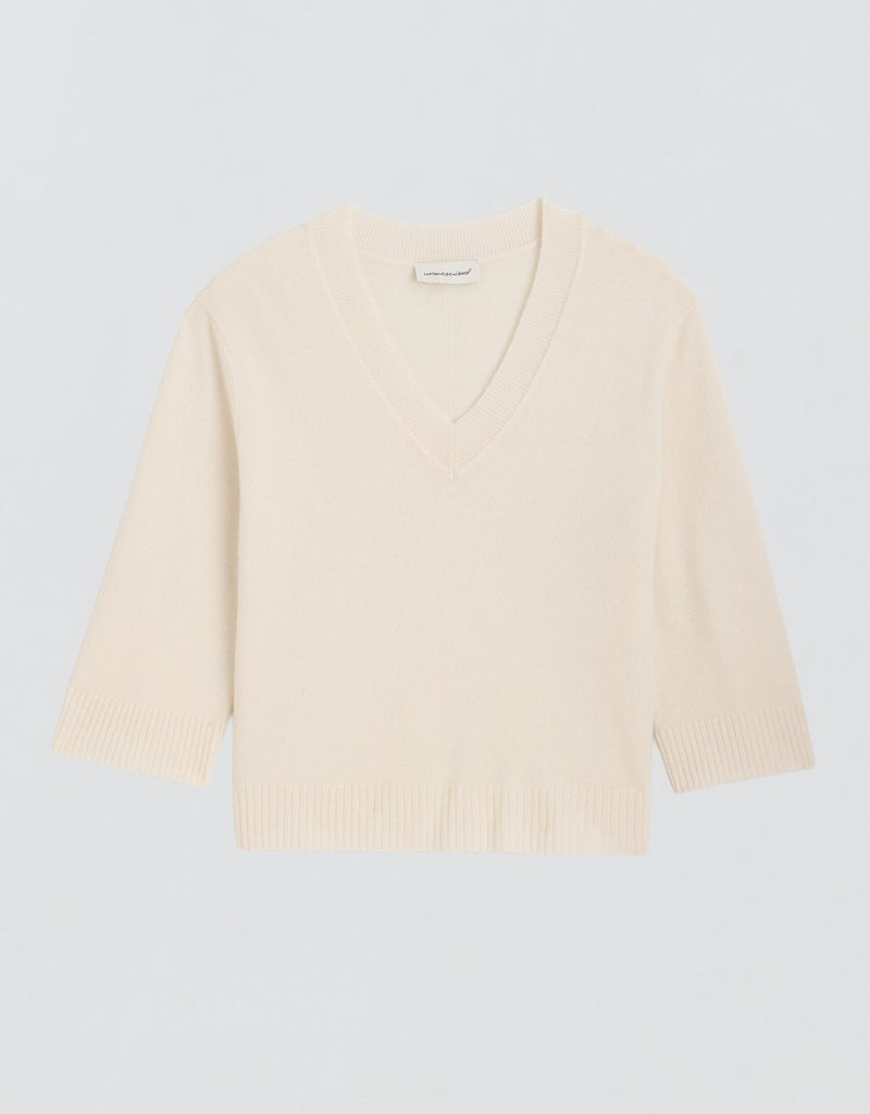 Unsubscribed Everyday-Weight Cashmere Boxy V-Neck Sweater