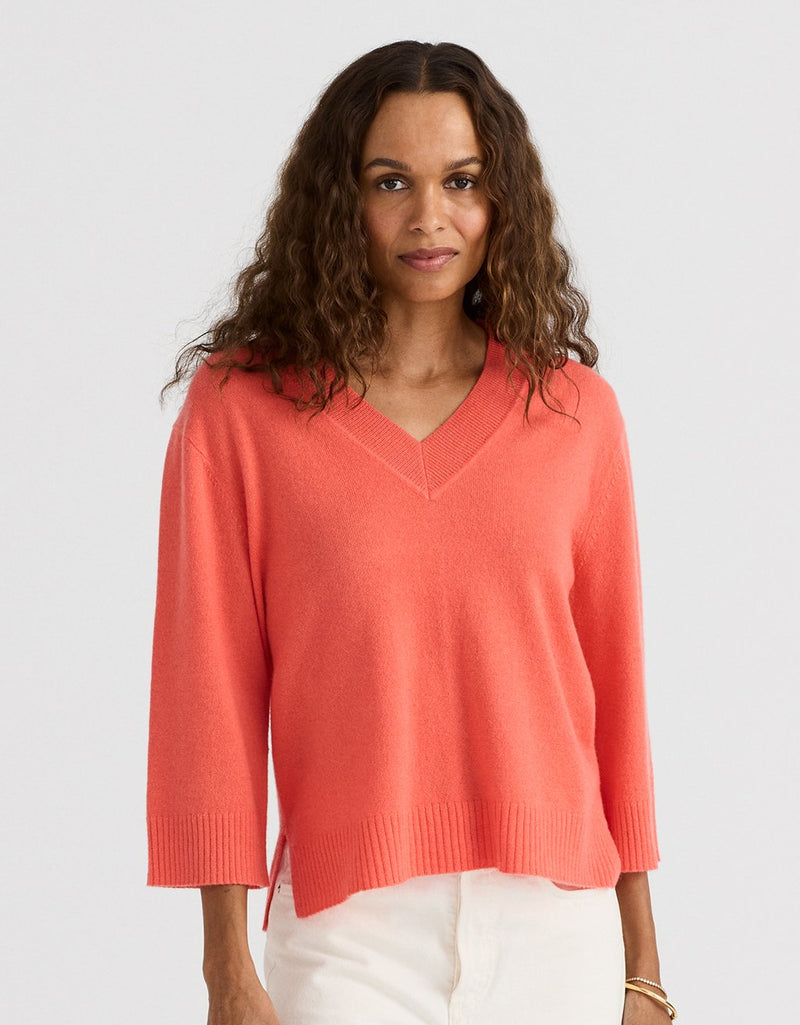 Unsubscribed Everyday-Weight Cashmere Boxy V-Neck Sweater