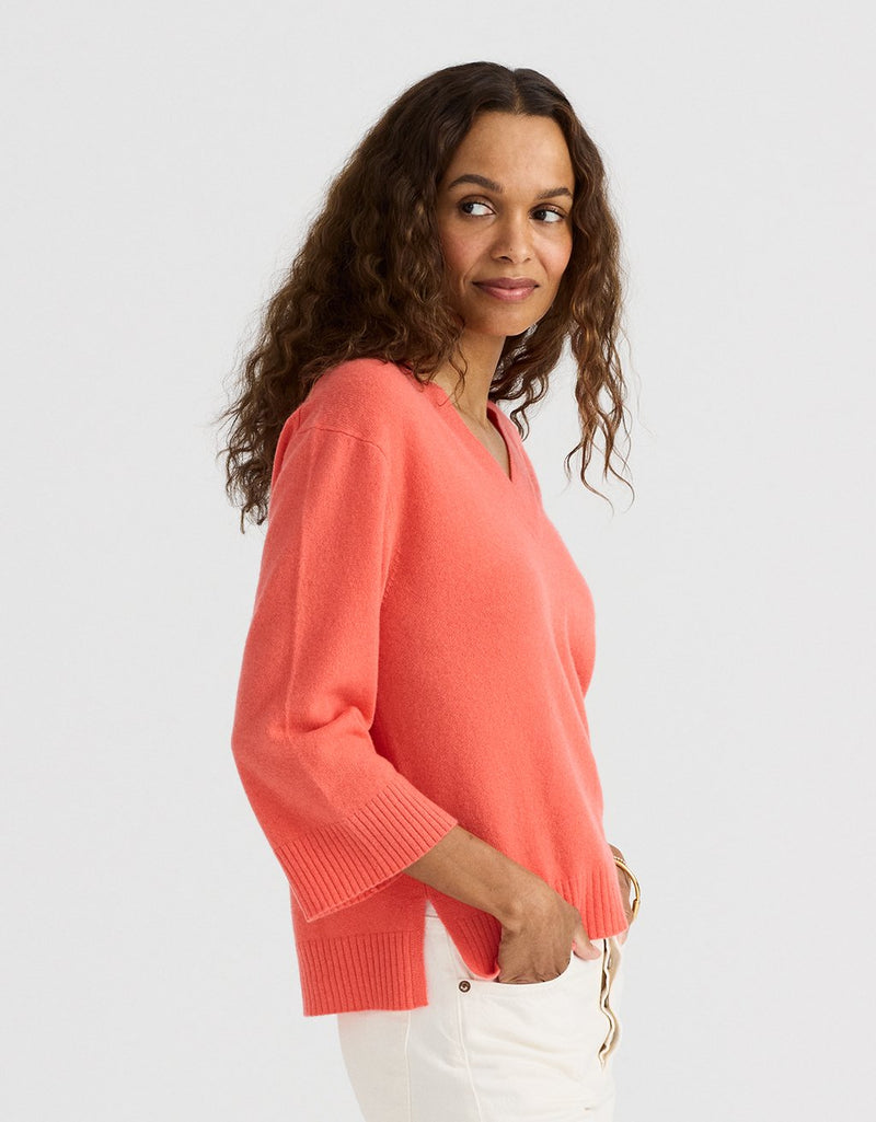 Unsubscribed Everyday-Weight Cashmere Boxy V-Neck Sweater
