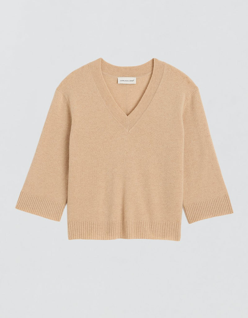 Unsubscribed Everyday-Weight Cashmere Boxy V-Neck Sweater