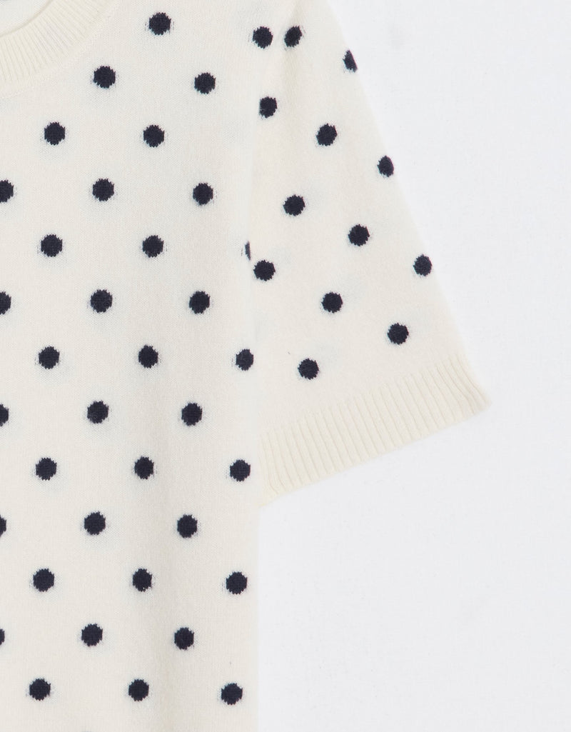 Unsubscribed Everyday-Weight Cashmere Polka Dot Tee
