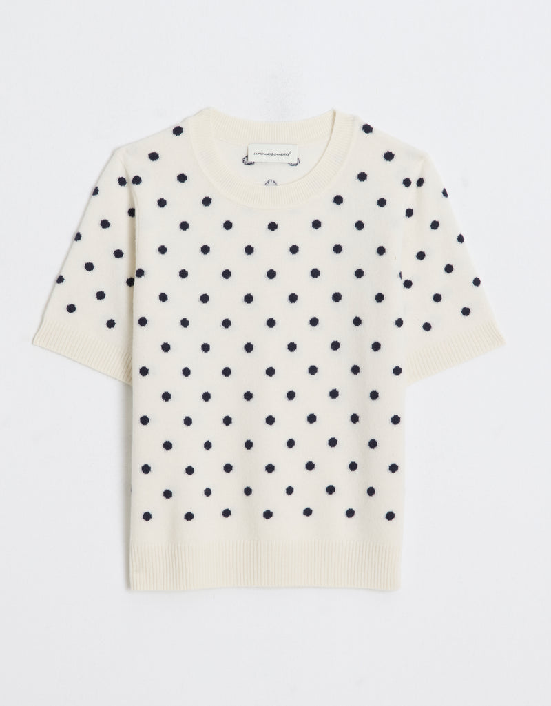 Unsubscribed Everyday-Weight Cashmere Polka Dot Tee