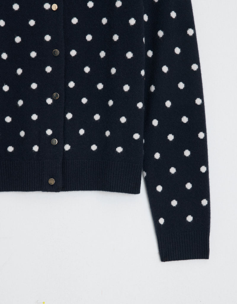 Unsubscribed Everyday-Weight Cashmere Polka Dot Cardigan