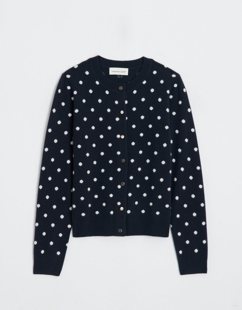 Unsubscribed Everyday-Weight Cashmere Polka Dot Cardigan