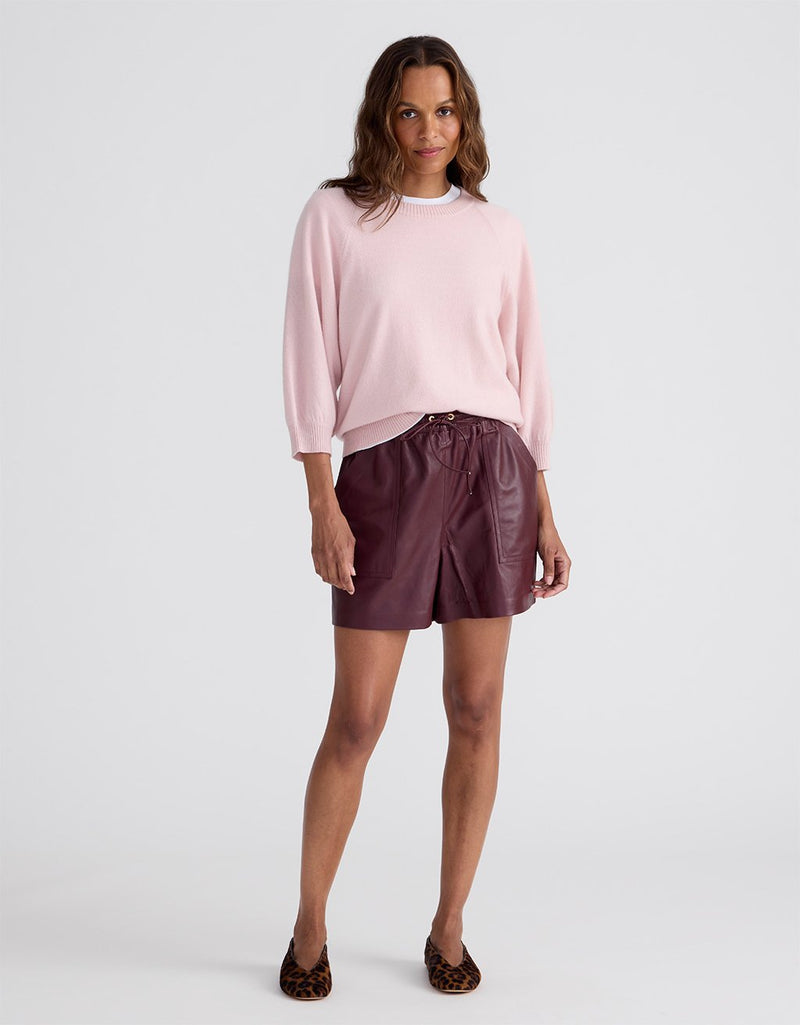 Unsubscribed Everyday-Weight Cashmere Puff Sleeve Sweater