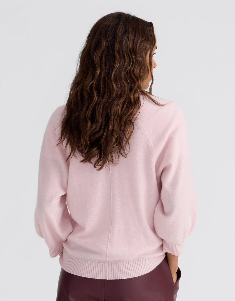 Unsubscribed Everyday-Weight Cashmere Puff Sleeve Sweater
