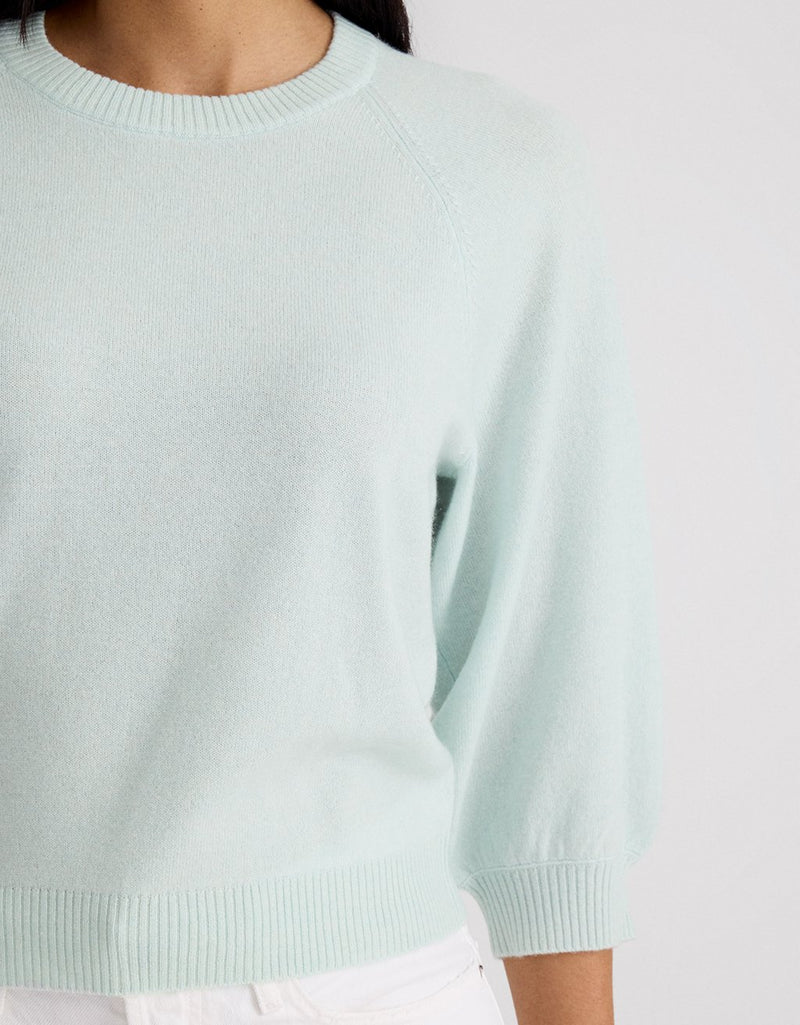 Unsubscribed Everyday-Weight Cashmere Puff Sleeve Sweater