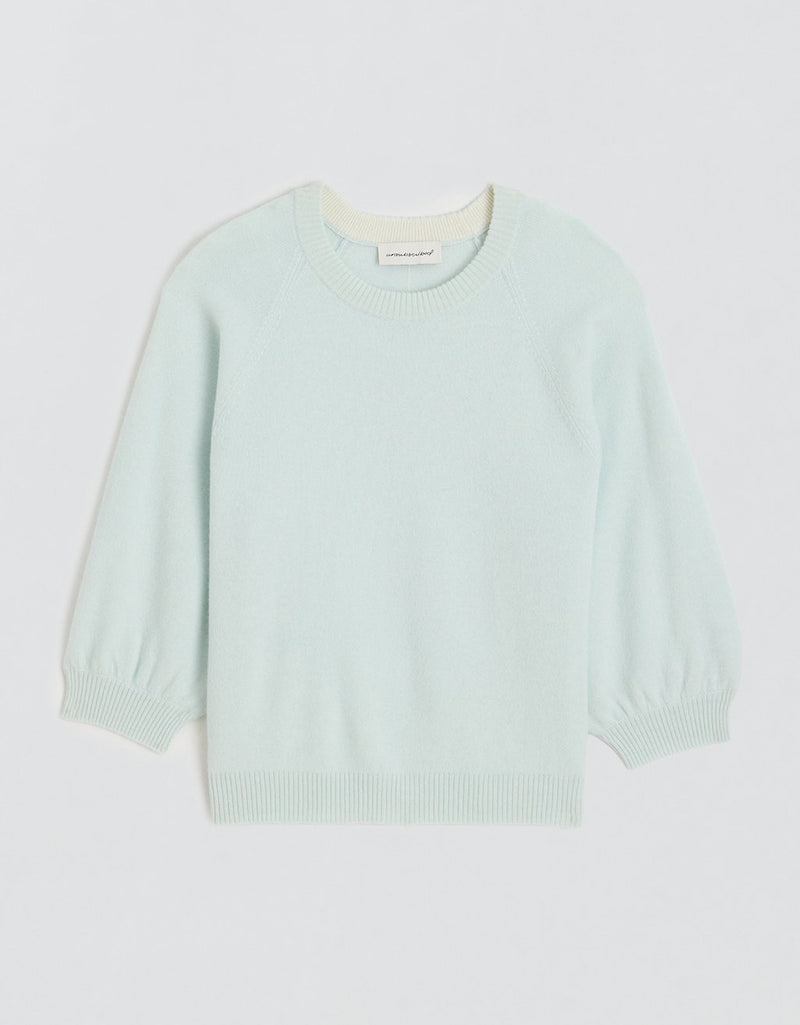 Unsubscribed Everyday-Weight Cashmere Puff Sleeve Sweater