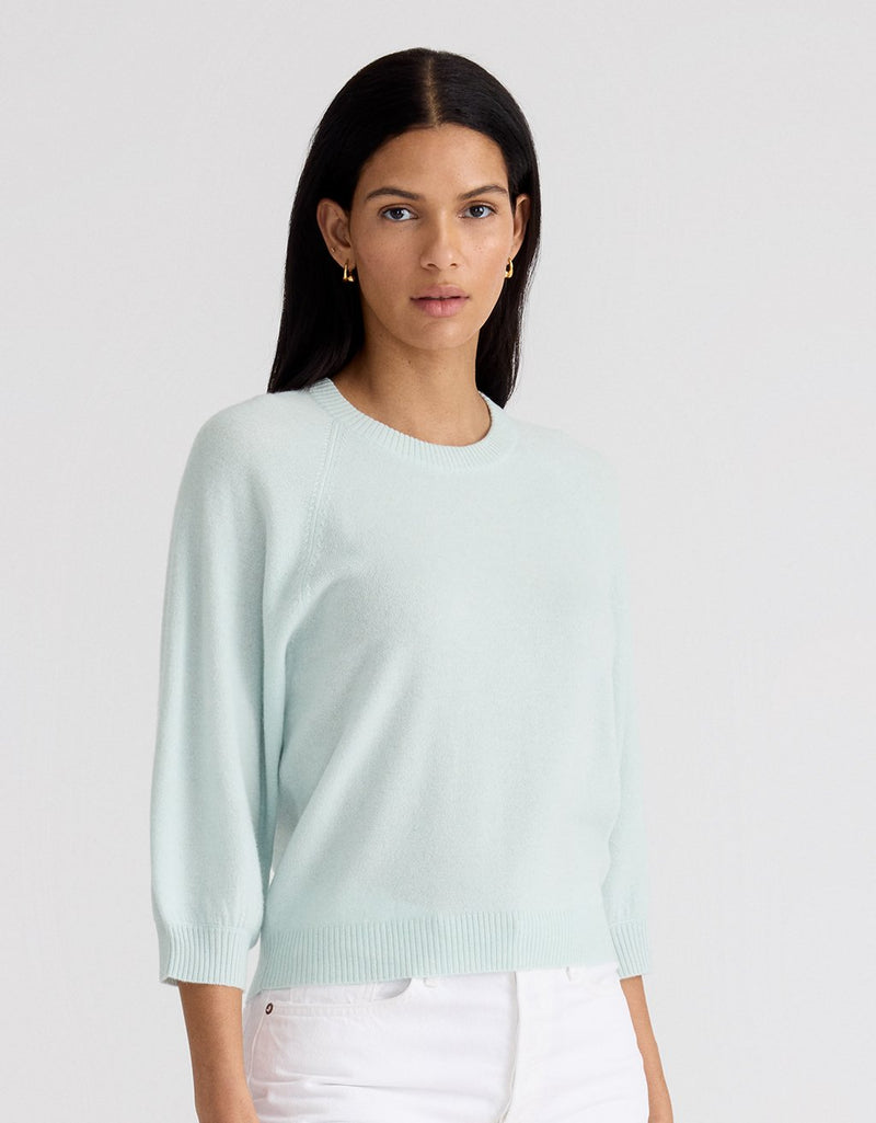 Unsubscribed Everyday-Weight Cashmere Puff Sleeve Sweater