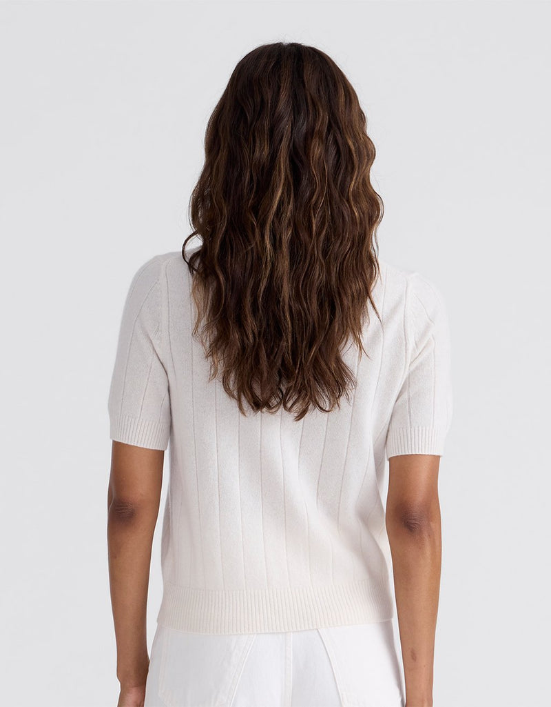 Unsubscribed Everyday-Weight Cashmere Short-Sleeve Cardigan