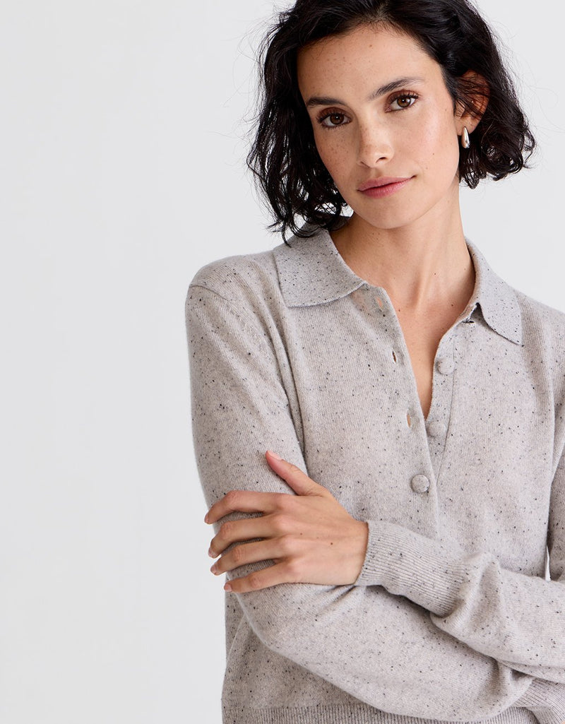 Unsubscribed Everyday-Weight Cashmere Polo Sweater