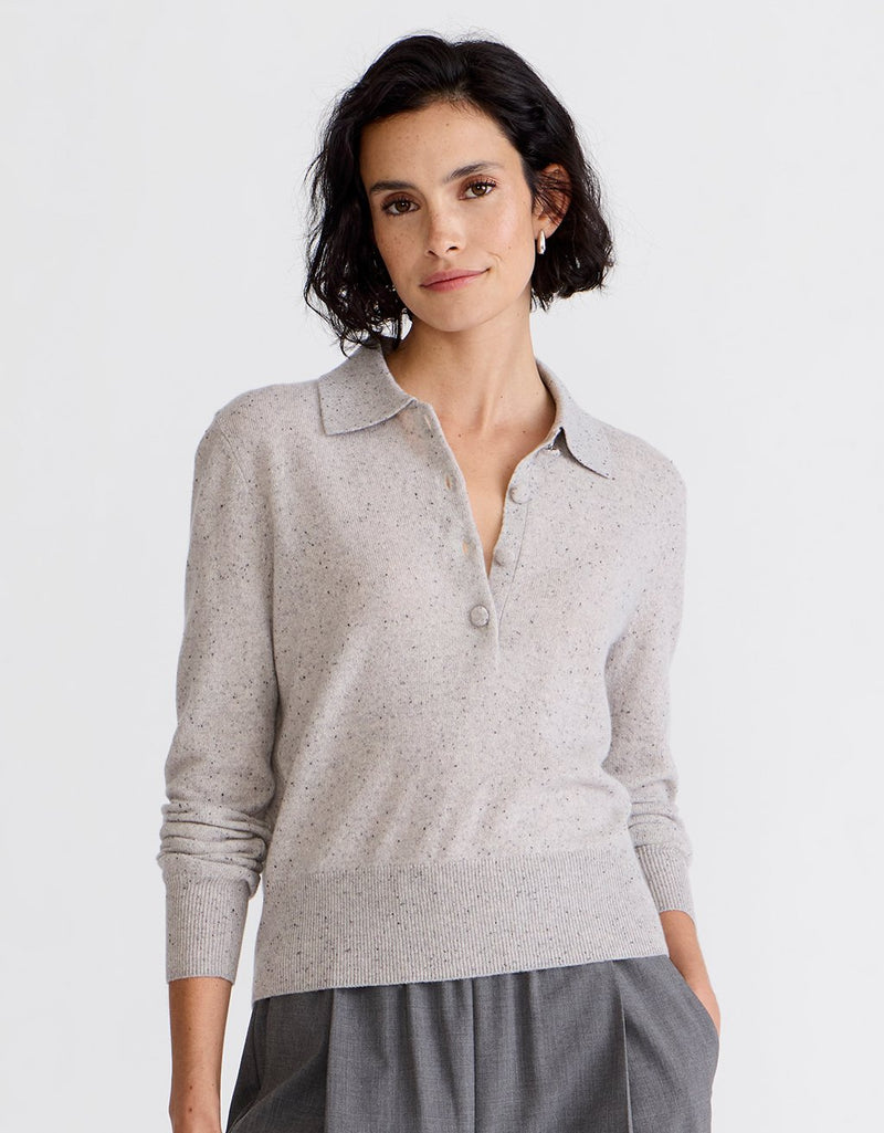 Unsubscribed Everyday-Weight Cashmere Polo Sweater
