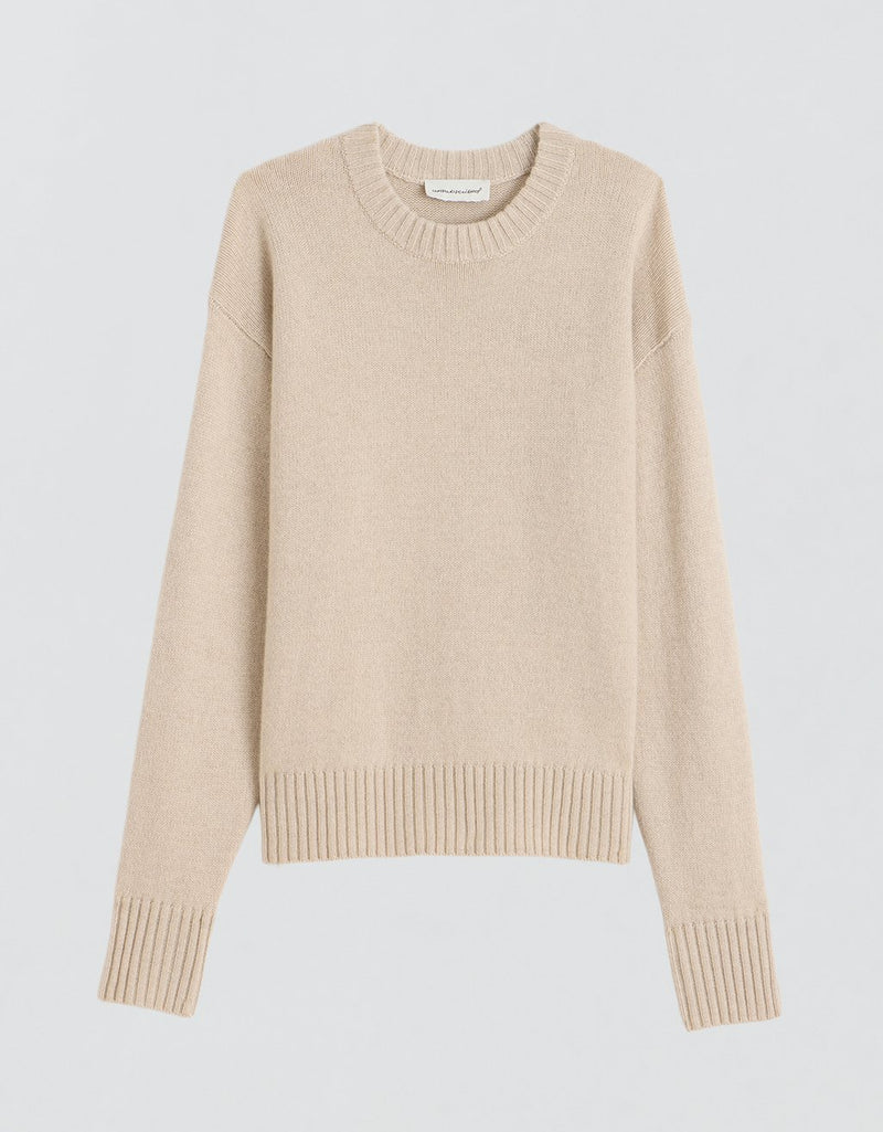 Unsubscribed Winter-Weight Cashmere Sparkle Crewneck Sweater