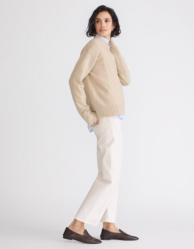 Unsubscribed Winter-Weight Cashmere Sparkle Crewneck Sweater