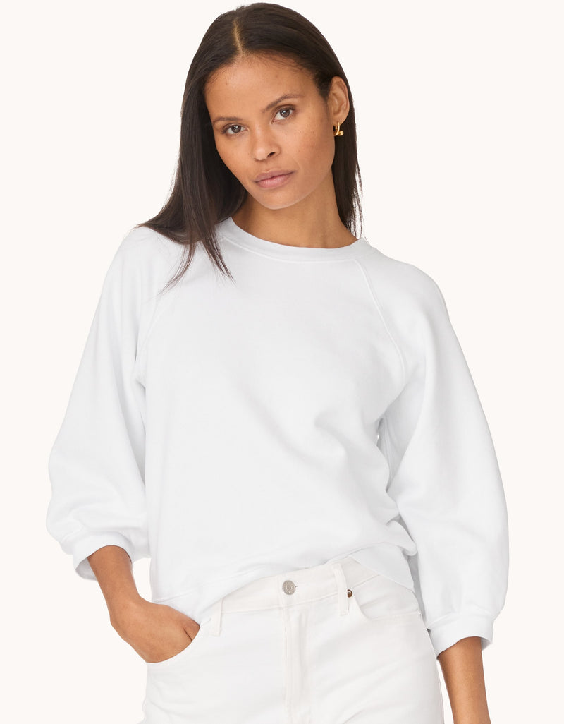 unsubscribed french terry puff sleeve sweatshirt