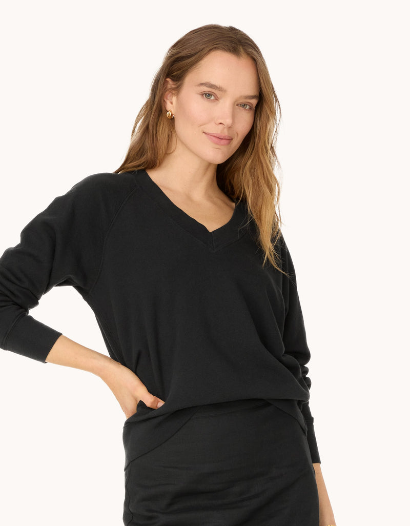 unsubscribed french terry v-neck sweatshirt