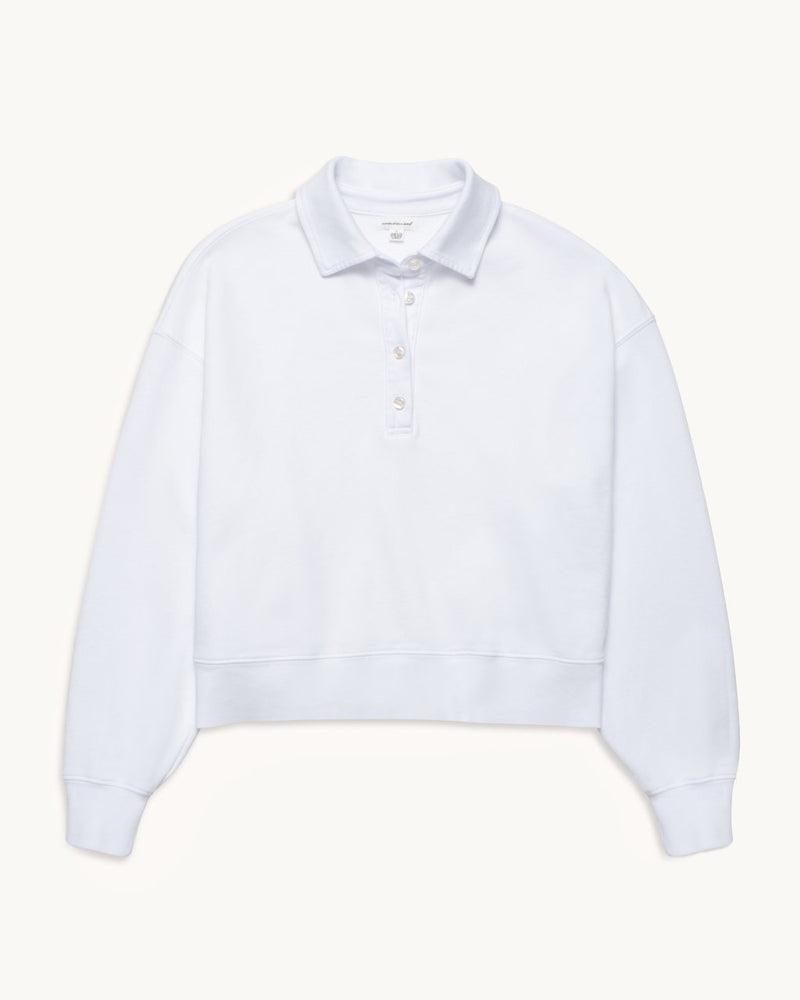 Unsubscribed French Terry Button Polo Sweatshirt