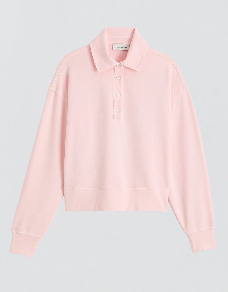 Unsubscribed French Terry Button Polo Sweatshirt