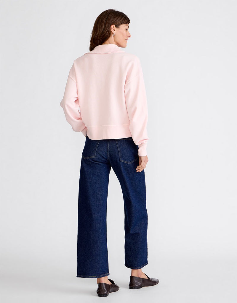 Unsubscribed French Terry Button Polo Sweatshirt