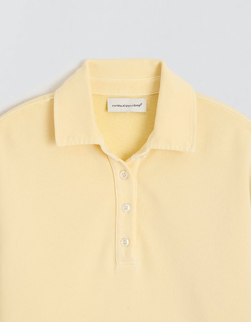 Unsubscribed French Terry Button Polo Sweatshirt