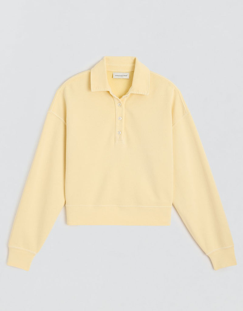 Unsubscribed French Terry Button Polo Sweatshirt