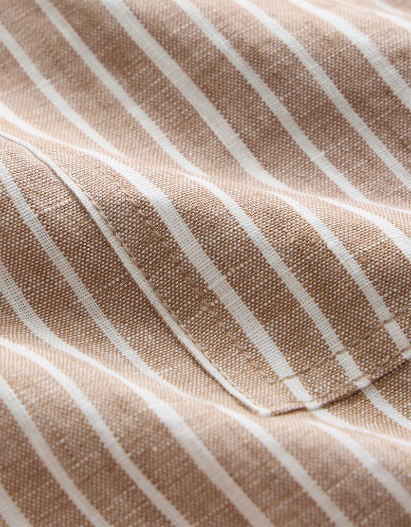 Unsubscribed Beach Short in Linen Stripe