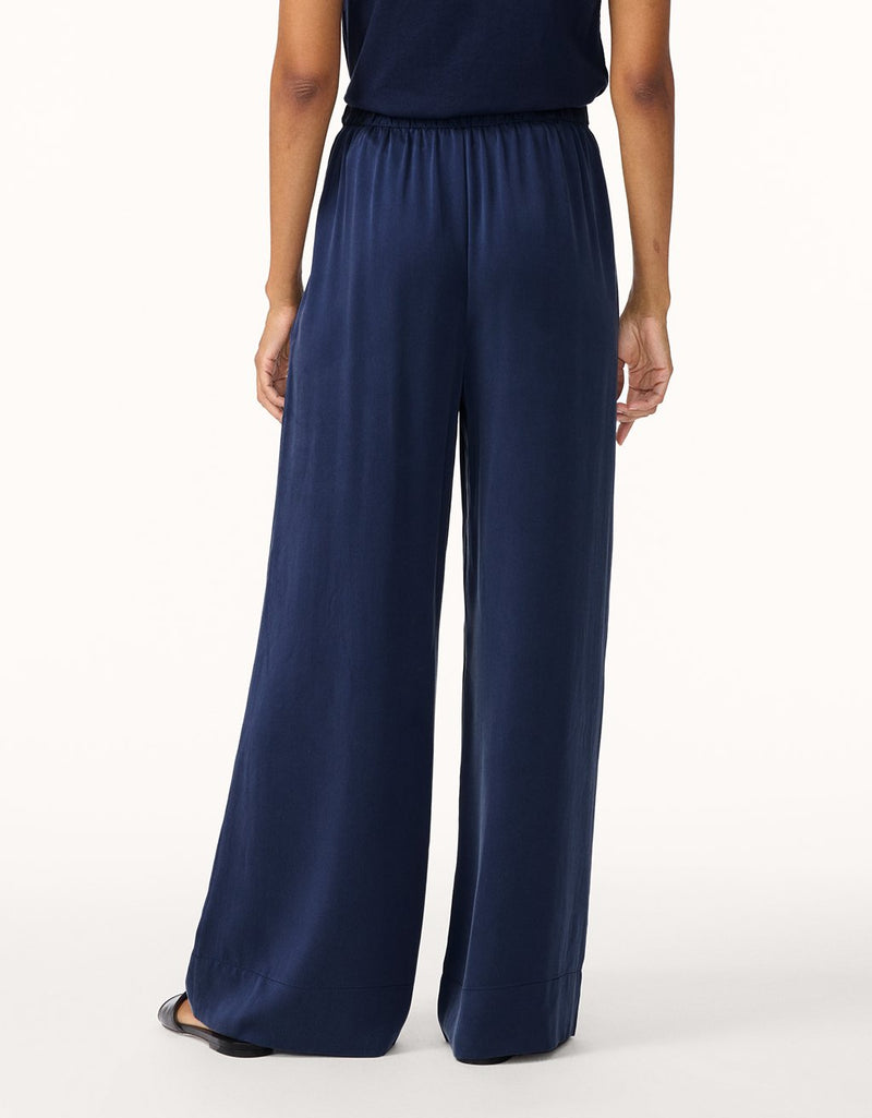 unsubscribed silk charmeuse wide leg pant