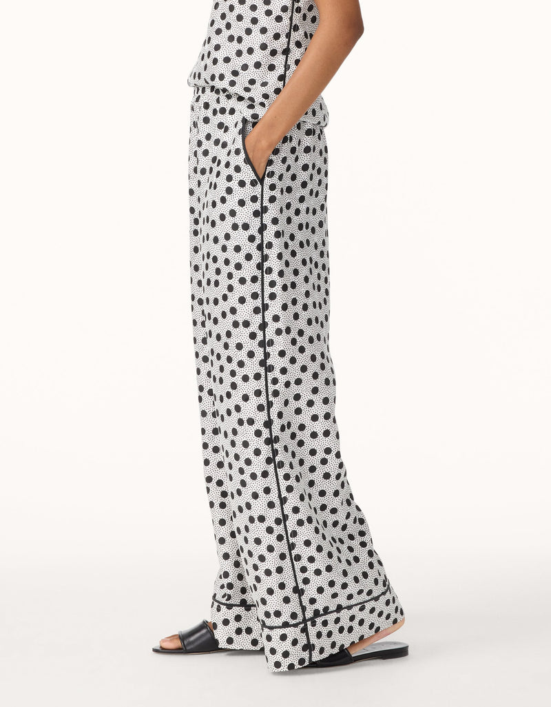 unsubscribed silk jacquard wide leg pant