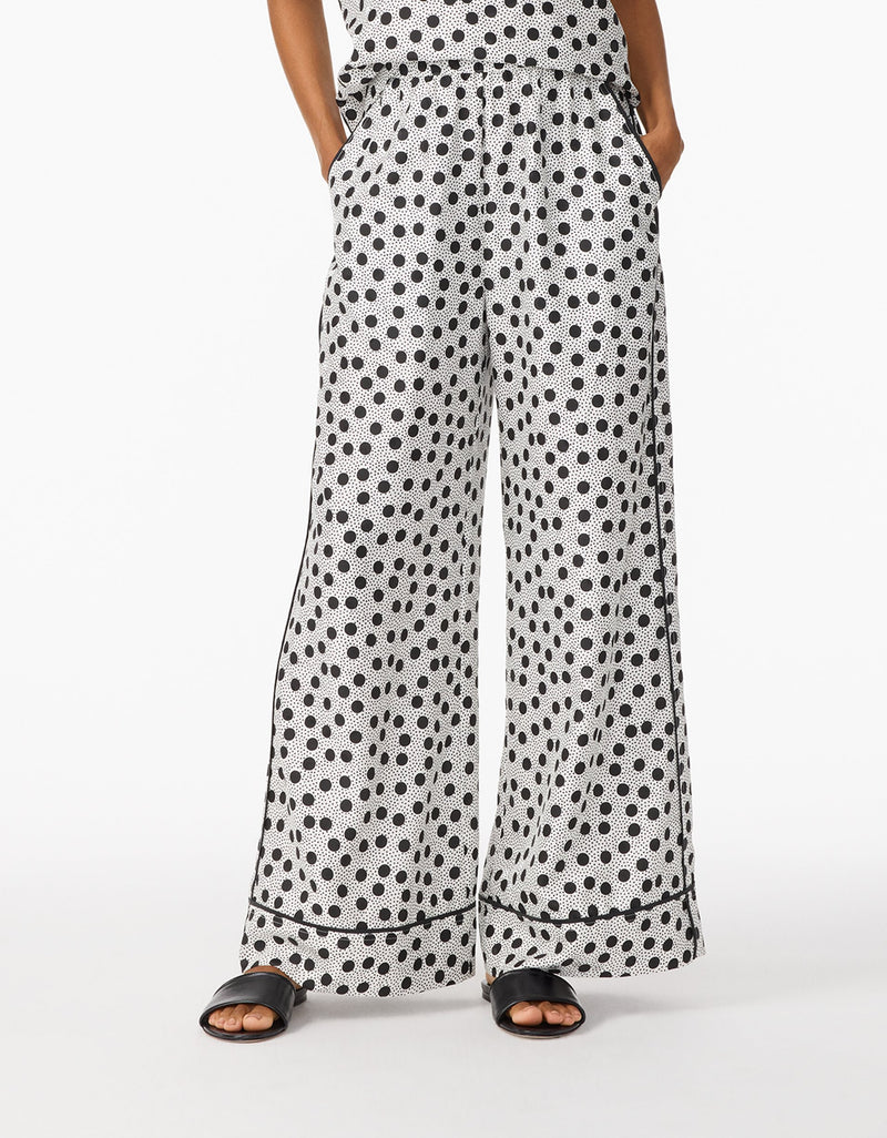 unsubscribed silk jacquard wide leg pant