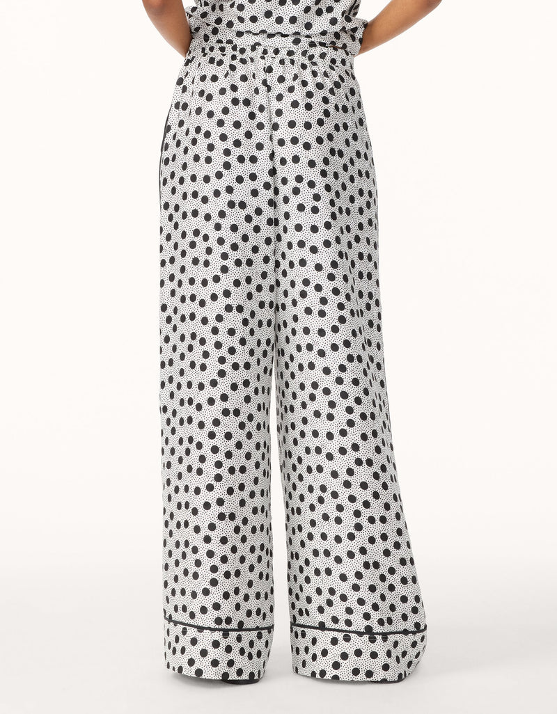 unsubscribed silk jacquard wide leg pant