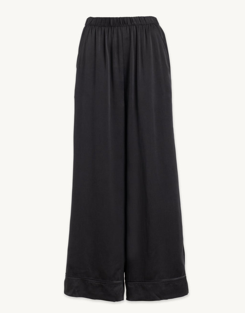 unsubscribed silk charmeuse wide leg pant