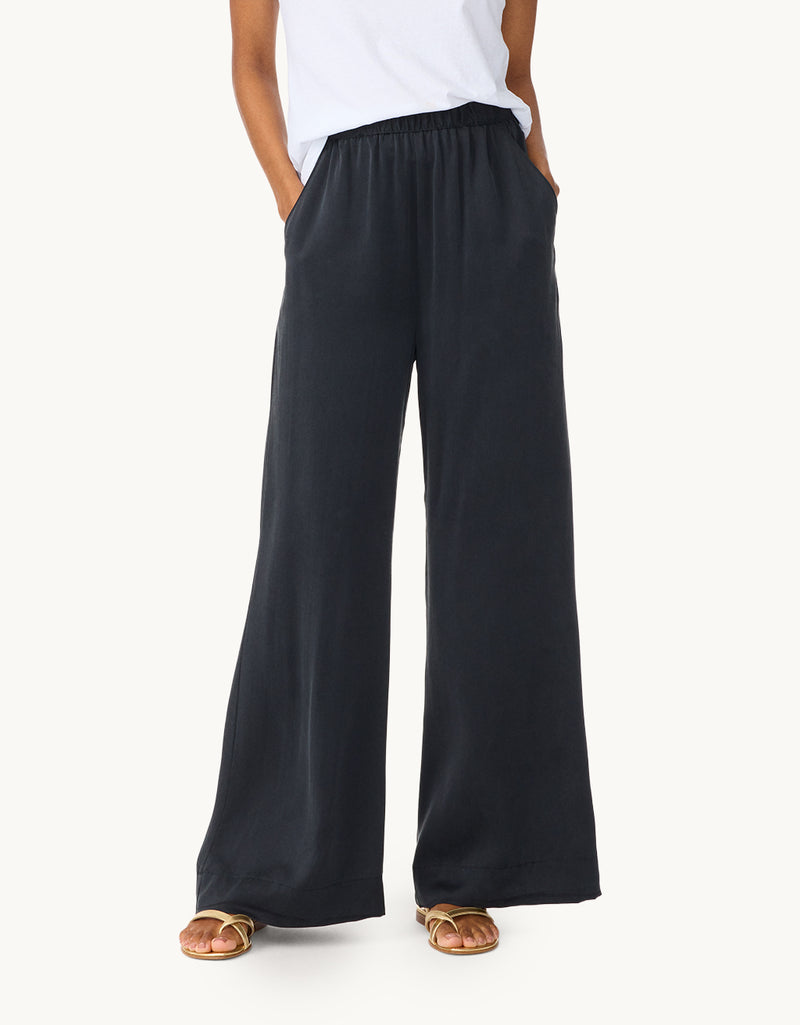 unsubscribed silk charmeuse wide leg pant