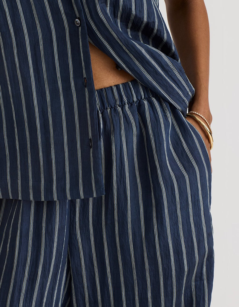 Unsubscribed Crinkle Striped Wide Leg Pant