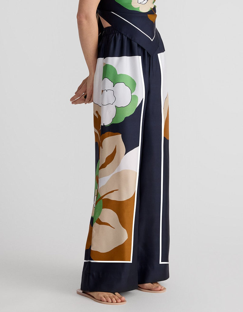 Unsubscribed Silk Pant in Scarf Print