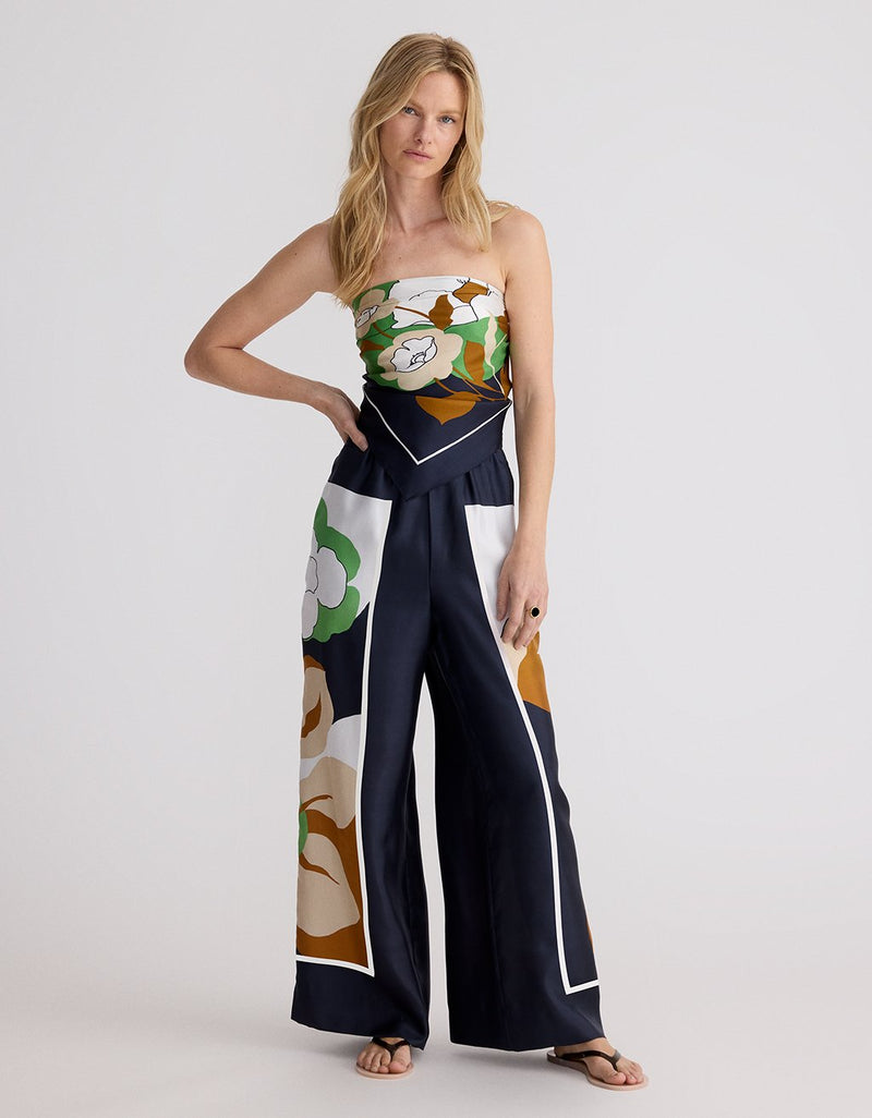 Unsubscribed Silk Pant in Scarf Print